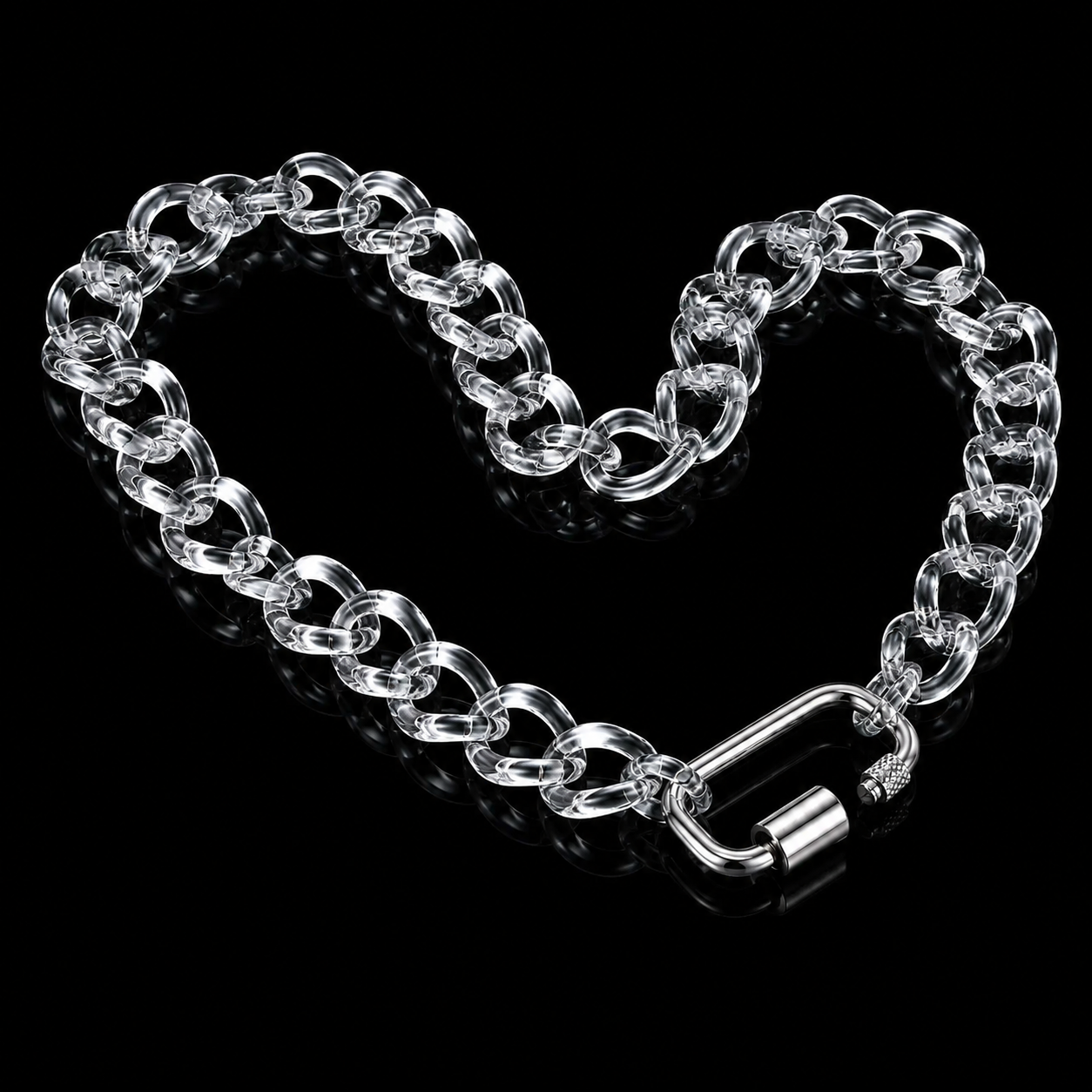 INFINITY CLEAR HEART CHAIN NECKLACE