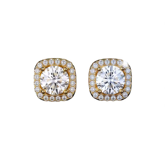 RADIANT HALO MOISSANITE STUD EARRINGS