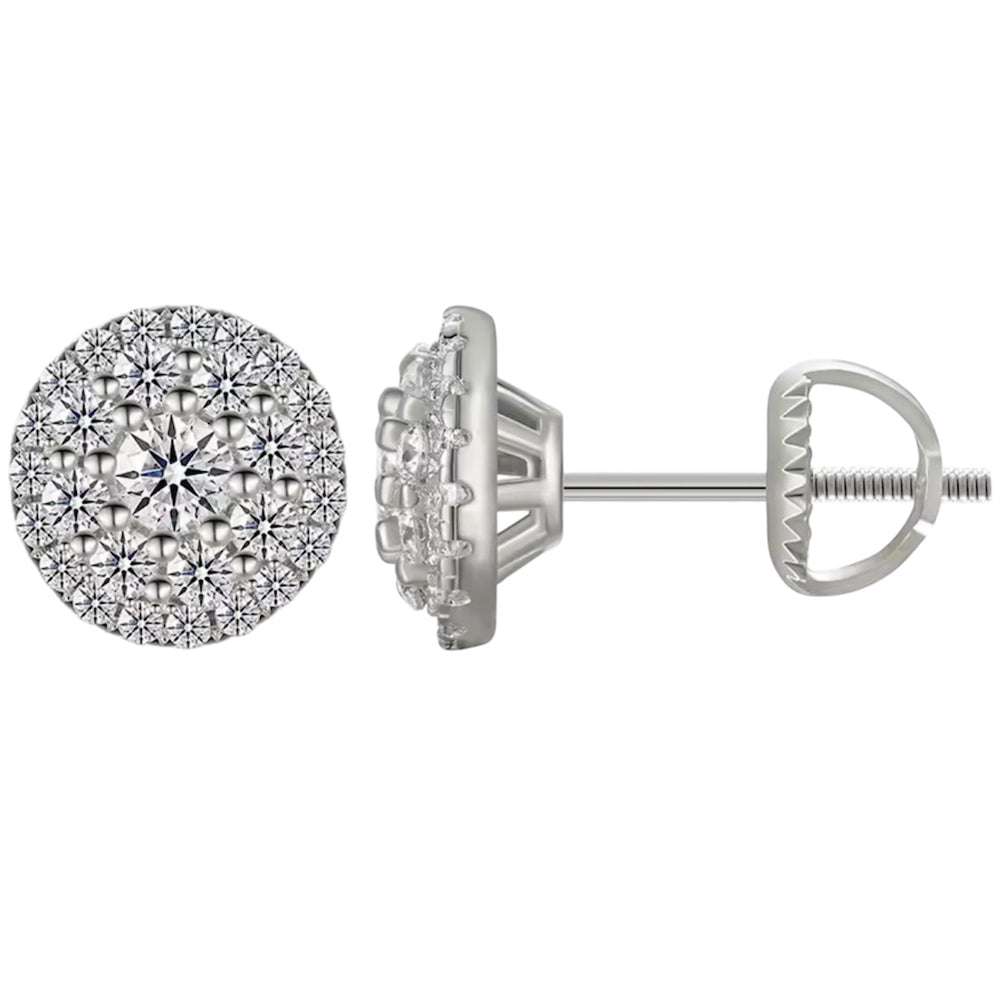 Moissanite Sphere Bloom Stud Earrings