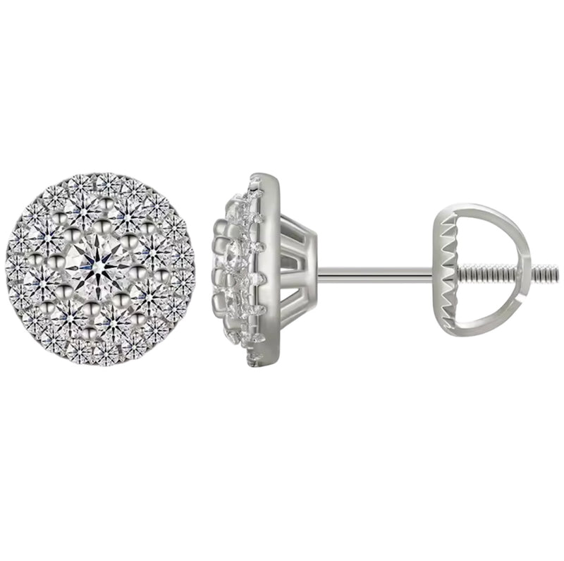 Moissanite Sphere Bloom Stud Earrings