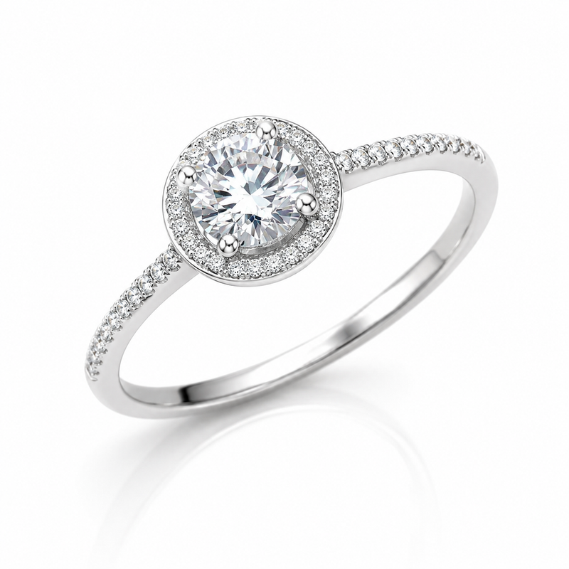 Moissanite Halo Ring