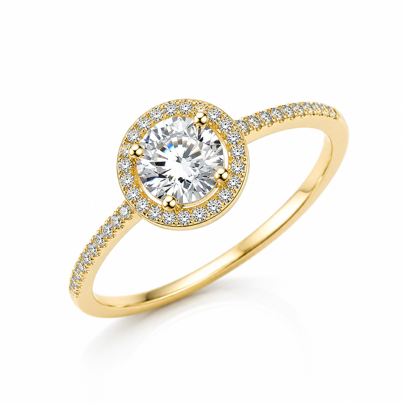 Moissanite Halo Ring