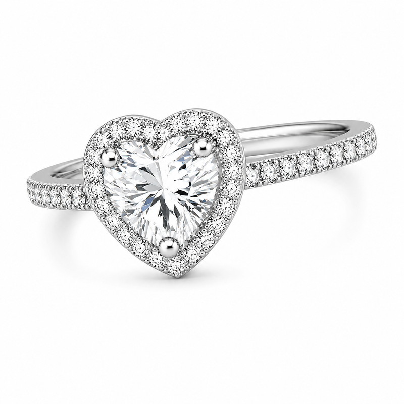 Moissanite Heart Ring
