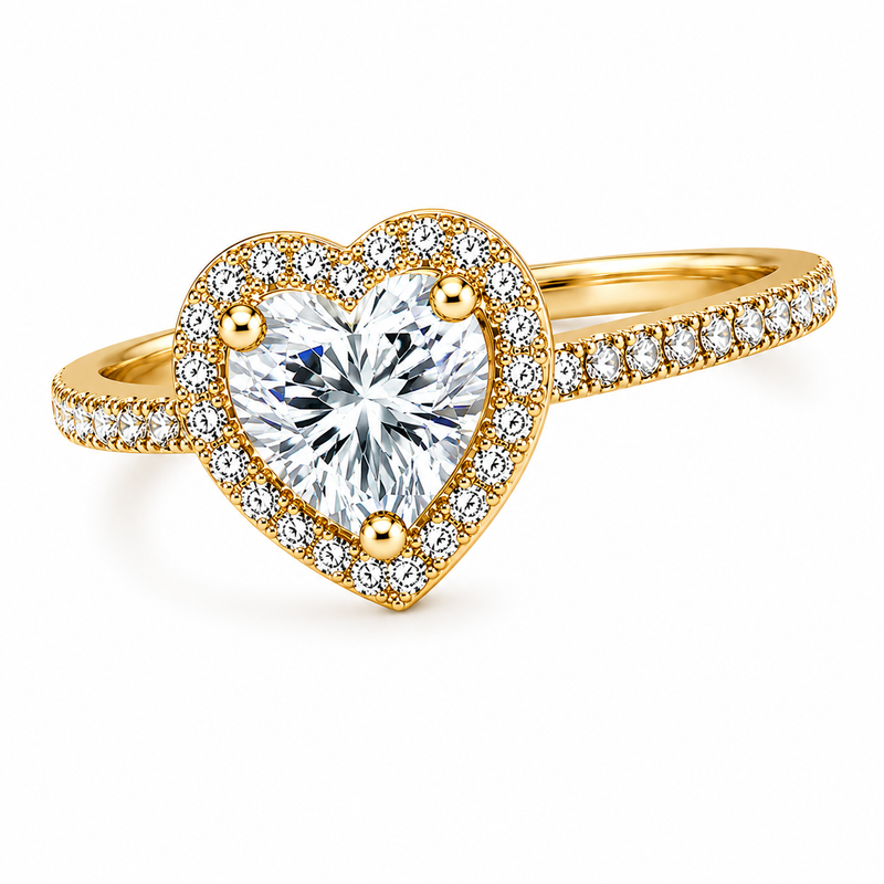 Moissanite Heart Ring