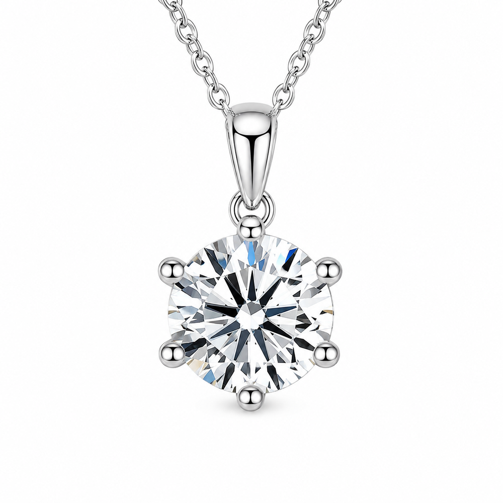 Moissanite Stud Necklace
