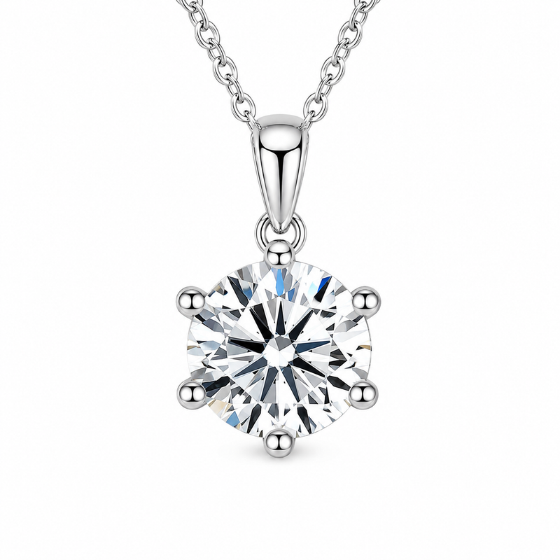 Moissanite Stud Necklace