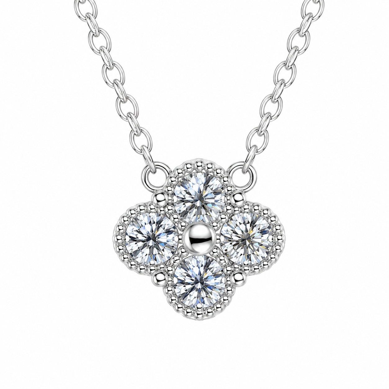 Moissanite Clover Necklace