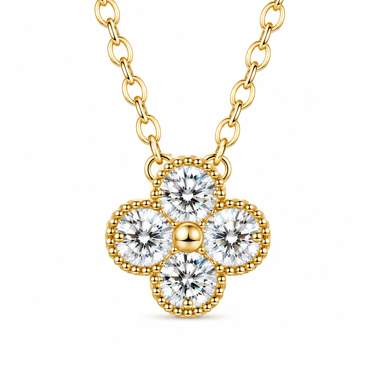 Moissanite Clover Necklace
