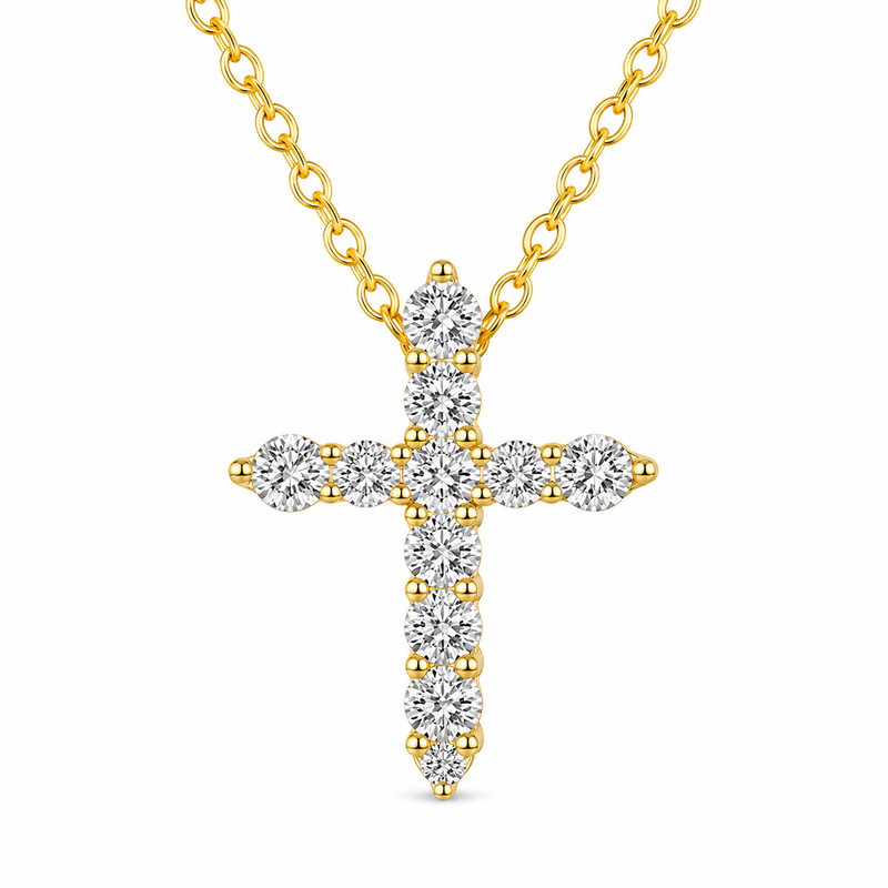Moissanite Cross Necklace