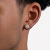 Radiant Halo Moissanite Stud Earrings