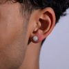 Moissanite Halo Stud Earrings