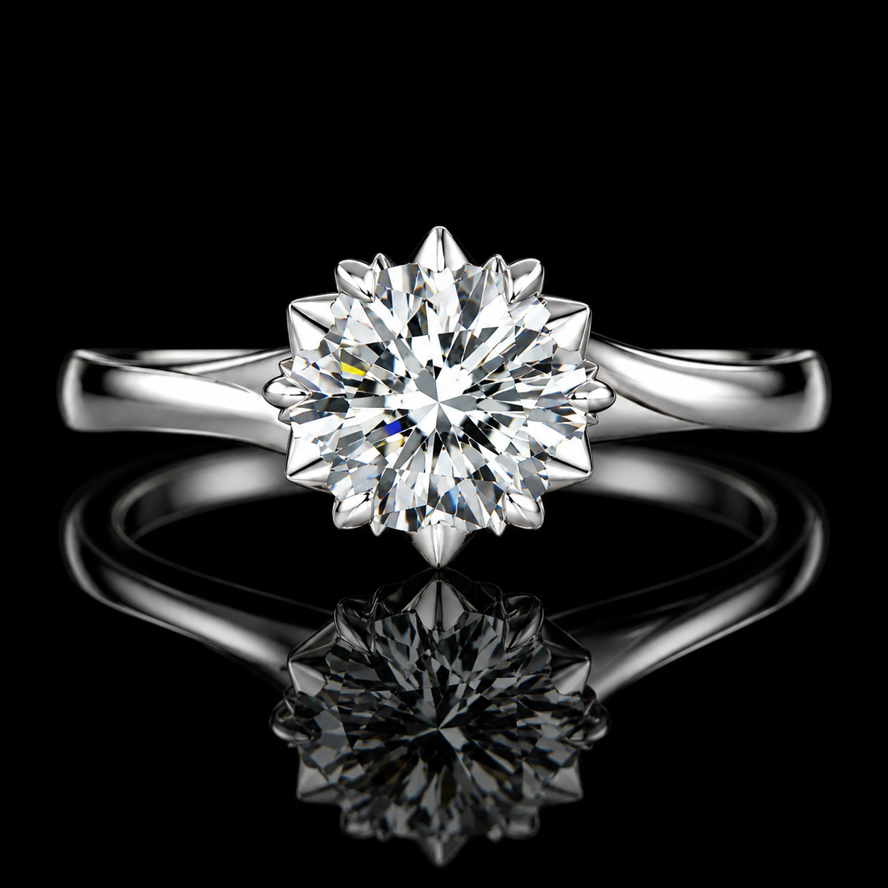 STAR PRONG SOLITAIRE MOISSANITE RING