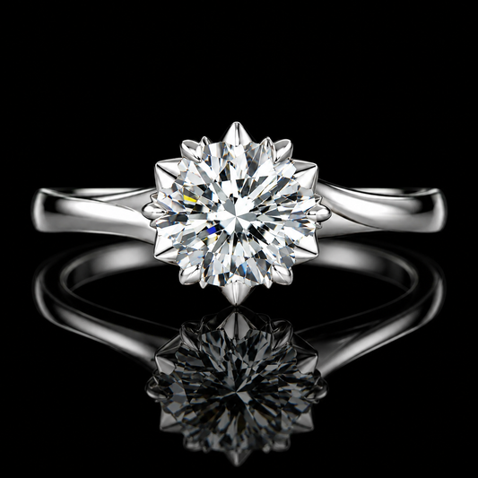 STAR PRONG SOLITAIRE MOISSANITE RING