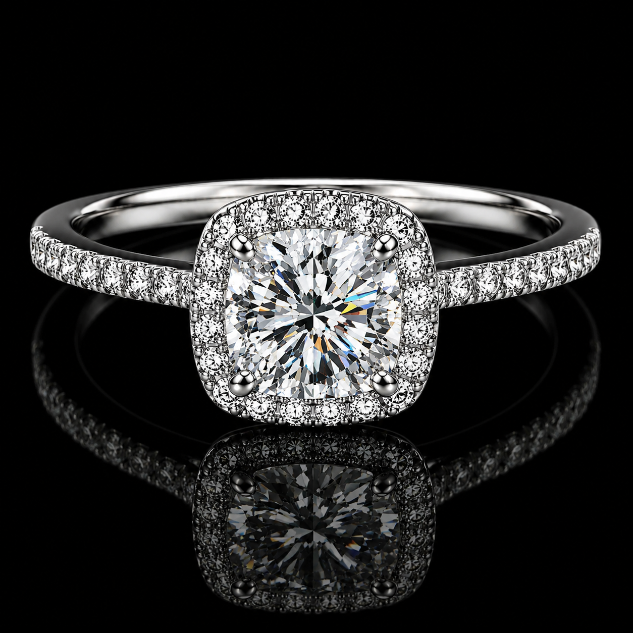 CUSHION CUT MOISSANITE RING