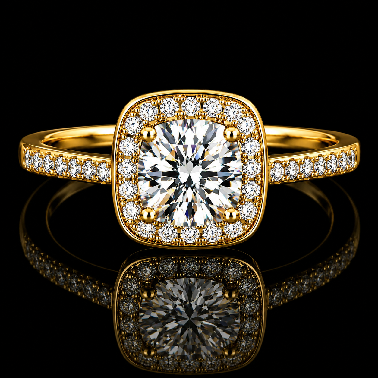 CUSHION CUT MOISSANITE RING