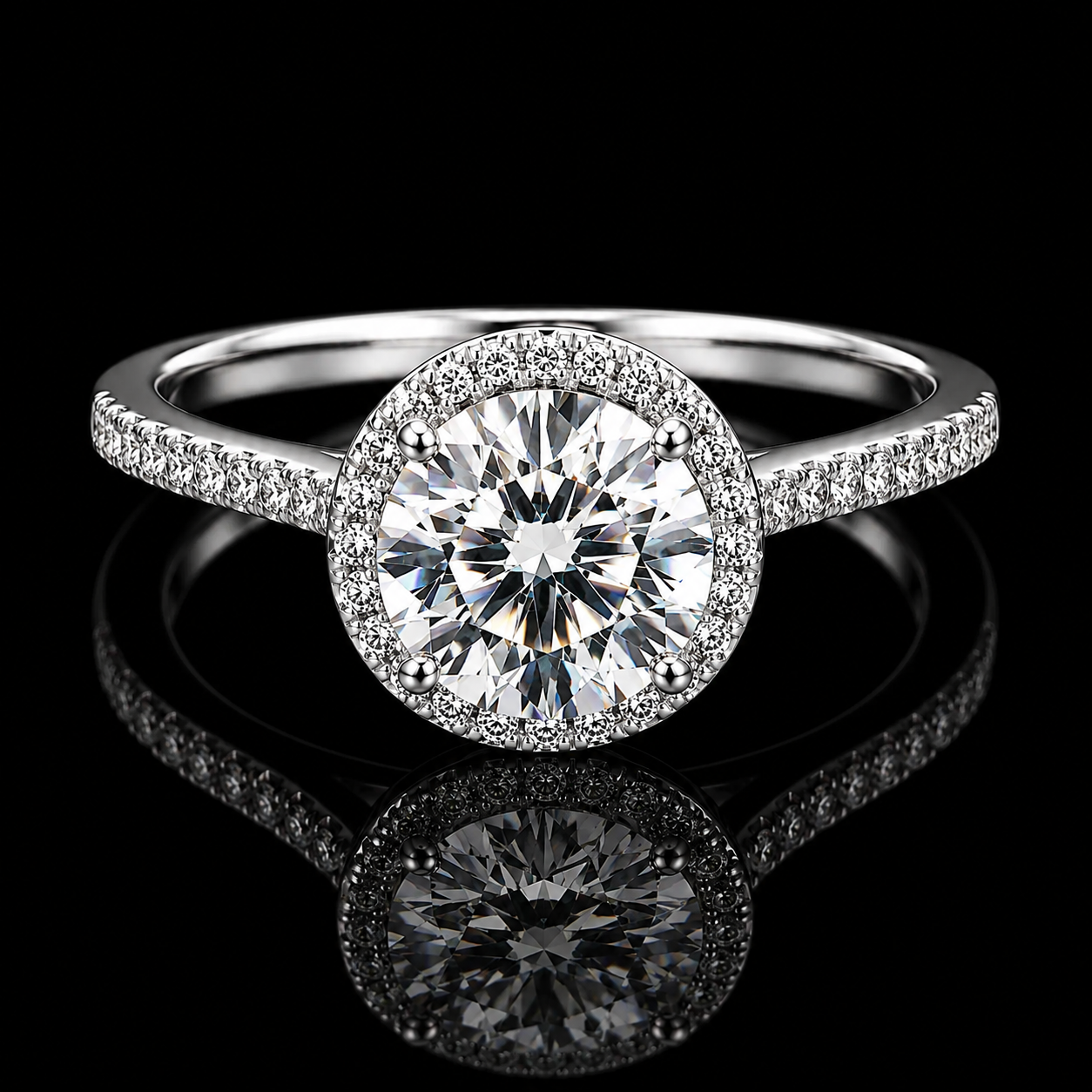 MOISSANITE HALO RING