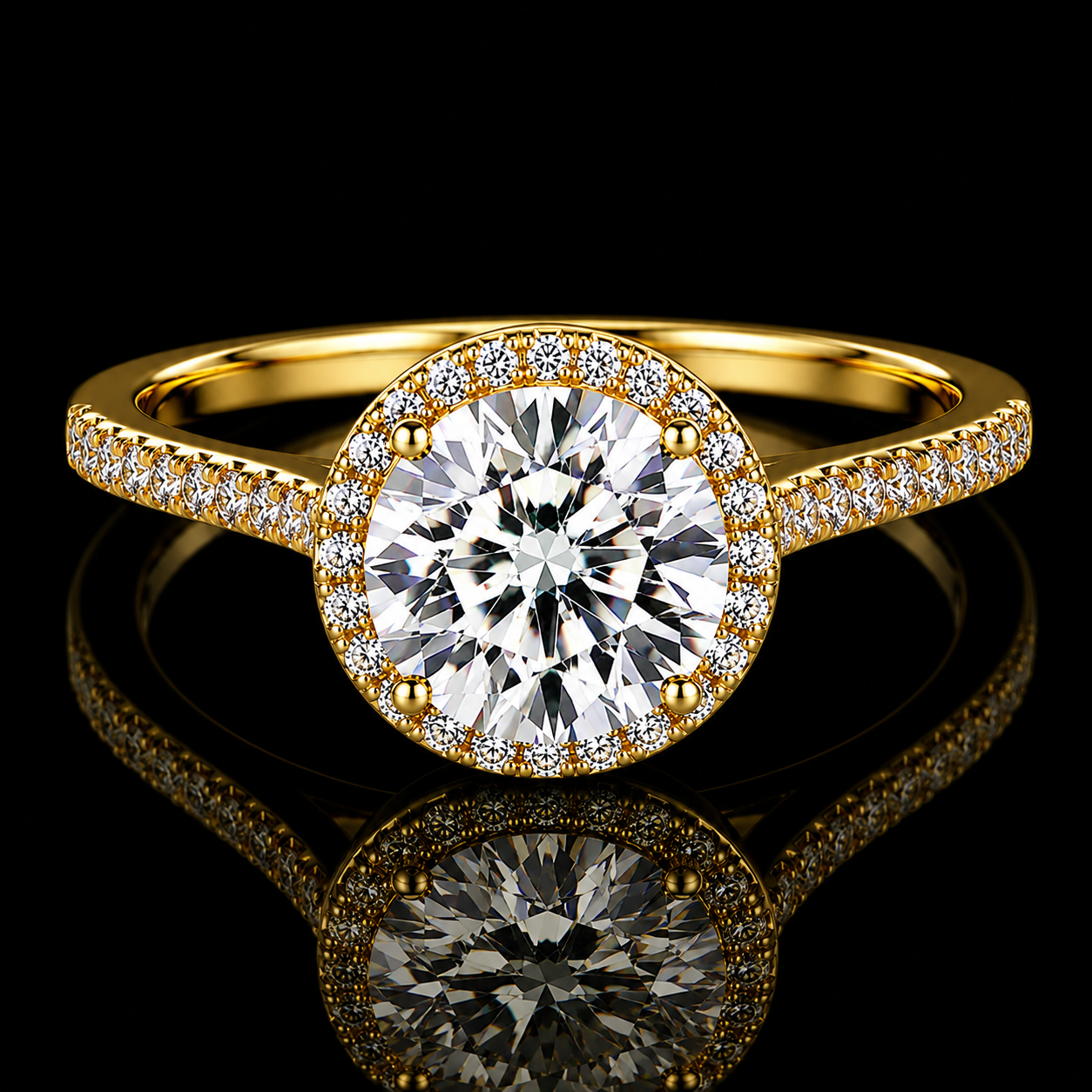 MOISSANITE HALO RING