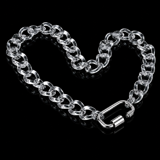 INFINITY CLEAR HEART CHAIN NECKLACE