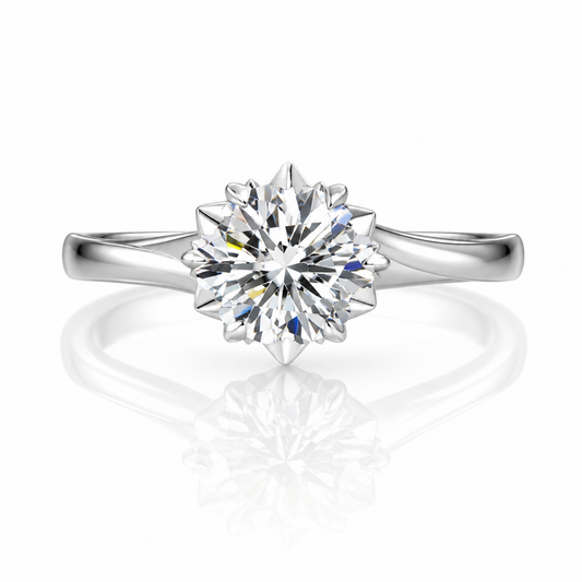 STAR PRONG SOLITAIRE MOISSANITE RING