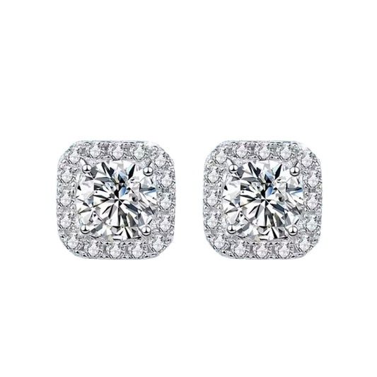 RADIANT HALO MOISSANITE STUD EARRINGS